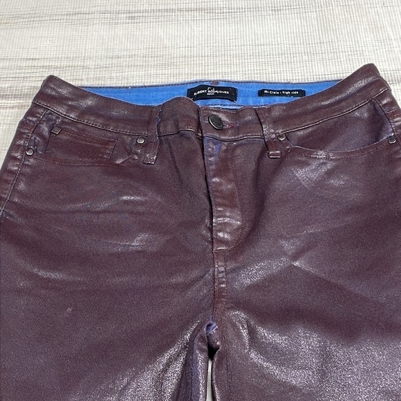 ROBERT RODRIGUEZ Jeans Waxed Denim Burgundy High Rise Mi Cielo Size 29 - Picture 4 of 10
